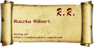 Ruszka Róbert névjegykártya