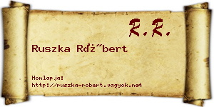 Ruszka Róbert névjegykártya